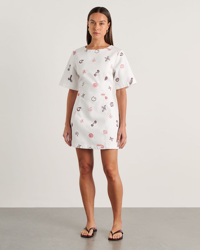 JAG bowie mini dress wineberryivory