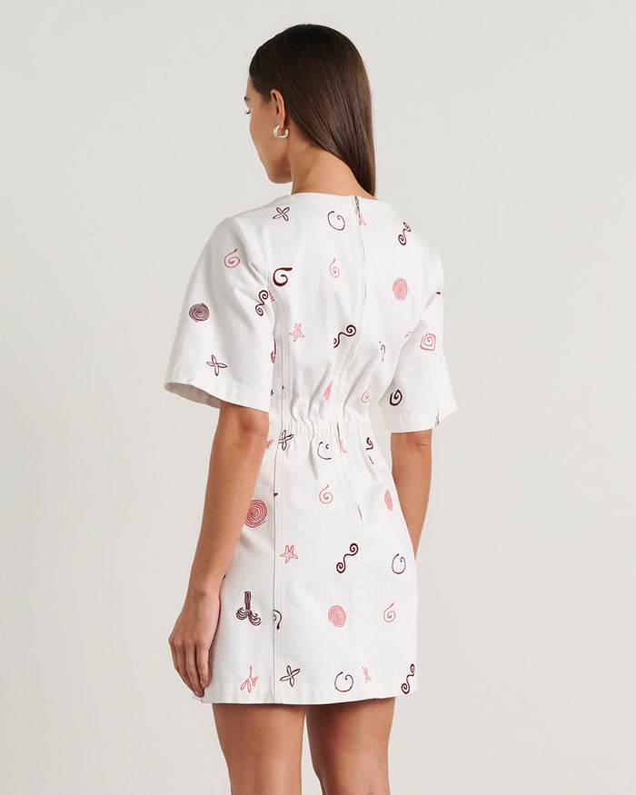 JAG bowie mini dress wineberryivory