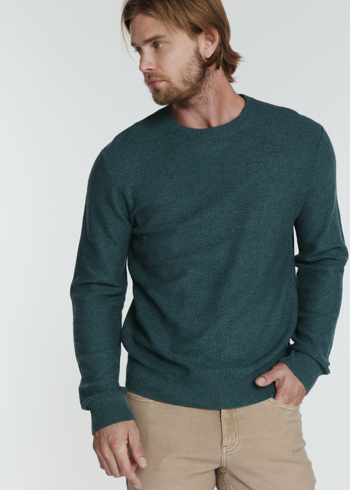 Brentwood Knit Crew Neck Sweater- Teal by 7Diamonds