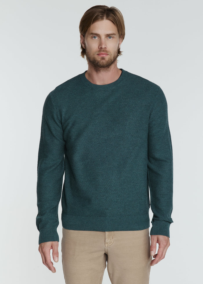 Brentwood Knit Crew Neck Sweater- Teal by 7Diamonds