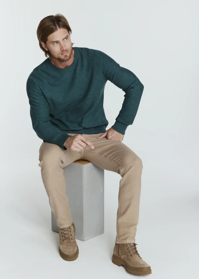 Brentwood Knit Crew Neck Sweater- Teal by 7Diamonds