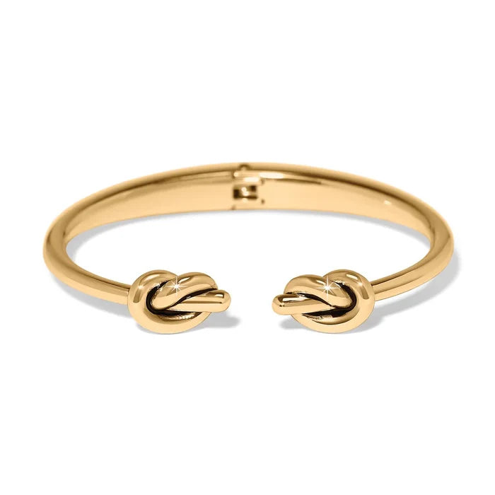 Brighton Interlok Single Knot Open Hinge Bangle -Gold