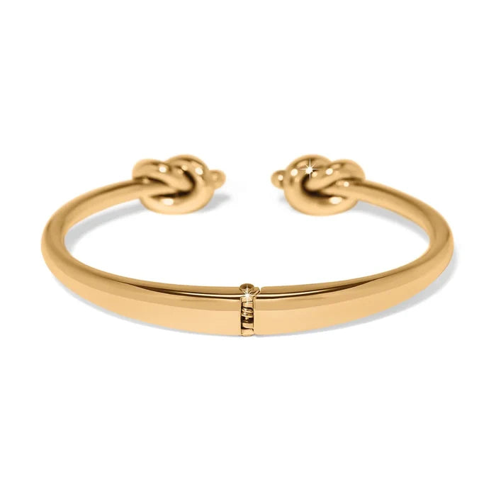 Brighton Interlok Single Knot Open Hinge Bangle -Gold