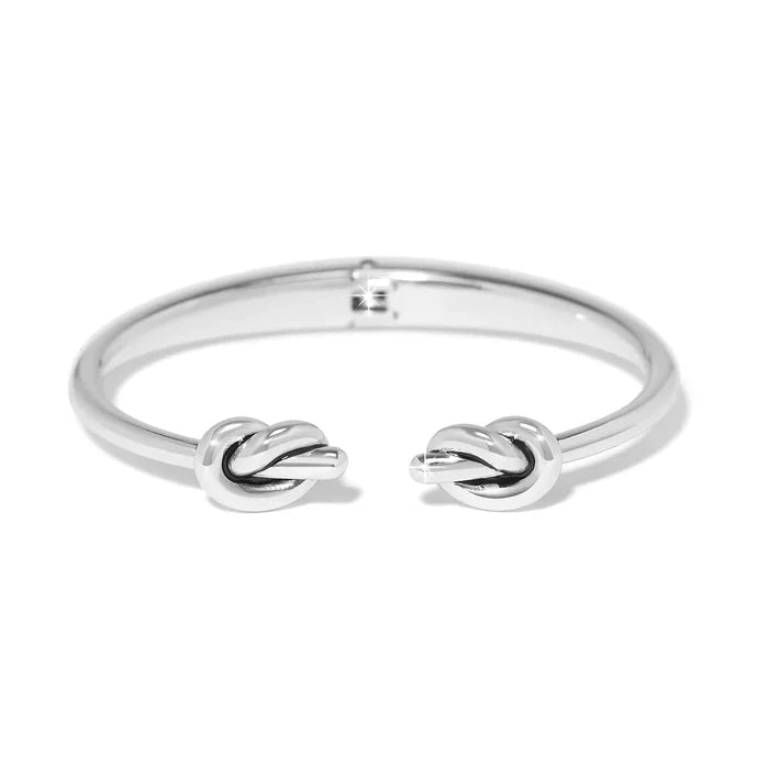 Brighton Interlok Single Knot Open Hinge Bangle -Silver