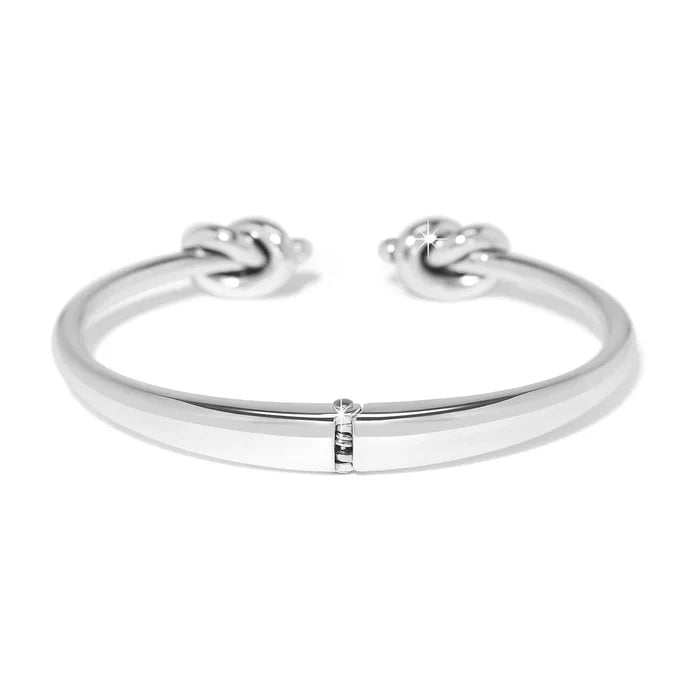 Brighton Interlok Single Knot Open Hinge Bangle -Silver