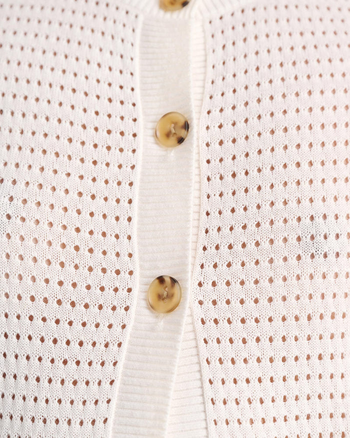 JAG brita longline knit vest milk