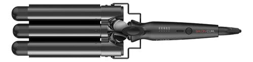 Buclera Triple Tubo Gama Triferro Salon Ondas Profundas Negro