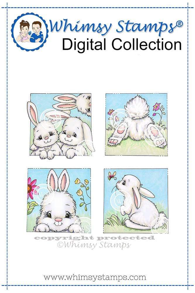 Bunny Spring Squares - Digital Stamp - Whimsy Stamps