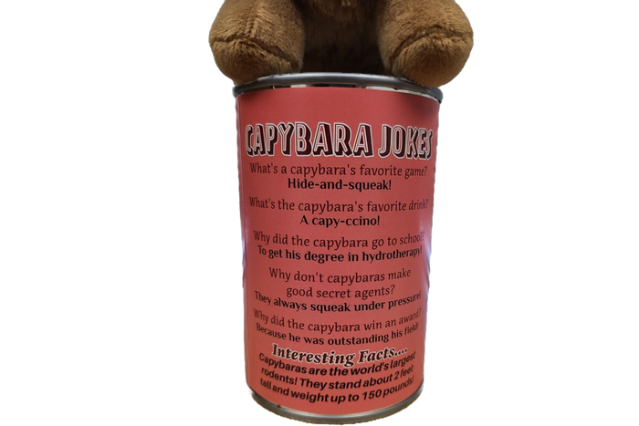 Canned Gifts - Steve the Canned Capybara | Stuffed Animal Plush w/Jokes by Canned Gifts