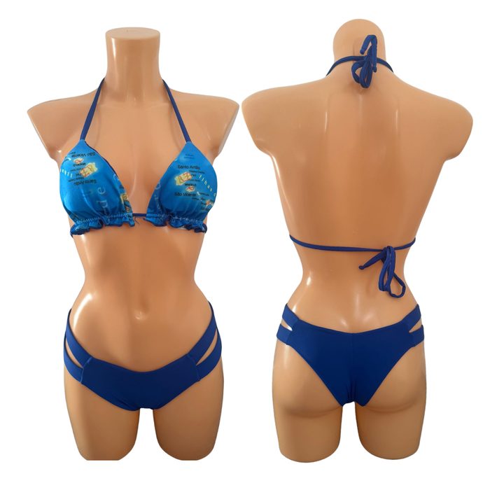 Cape Verde Island Print Blue Bikini Set
