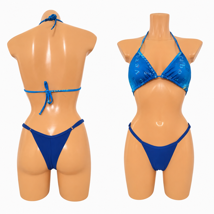 🇨🇻Cape Verde Triangle Bikini Set – Ocean Blue