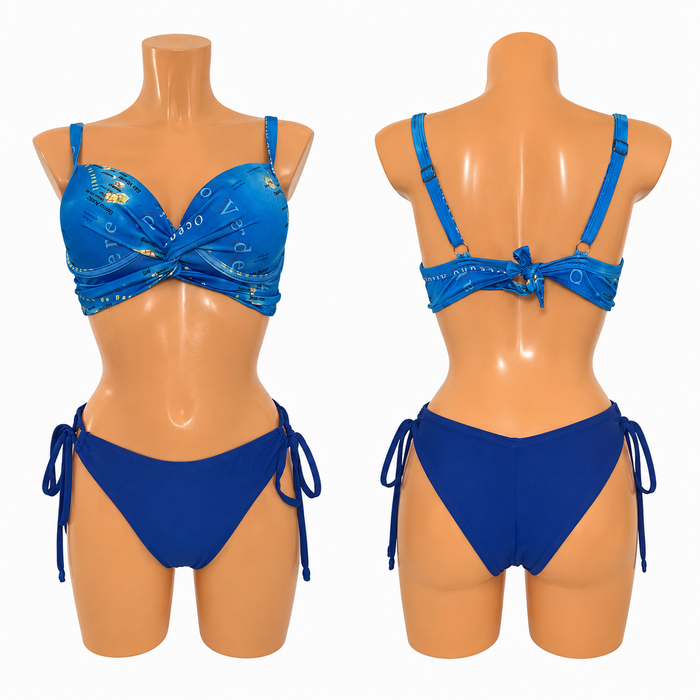 🇨🇻Cape Verde Twist Bandeau Bikini Set – Ocean Blue
