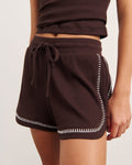 JAG celina blanket stitch short darkchocolate