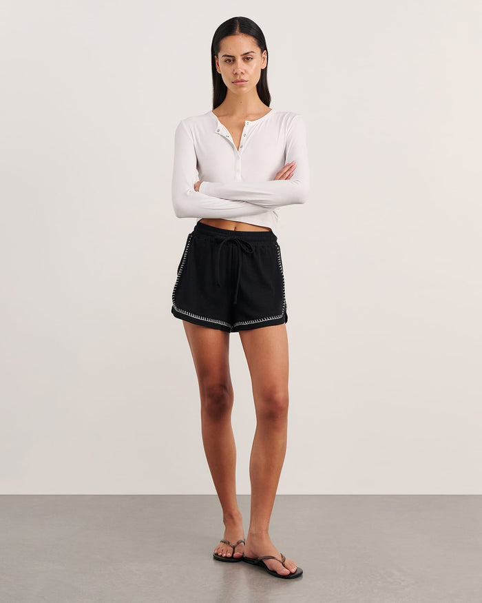 JAG celina blanket stitch short black