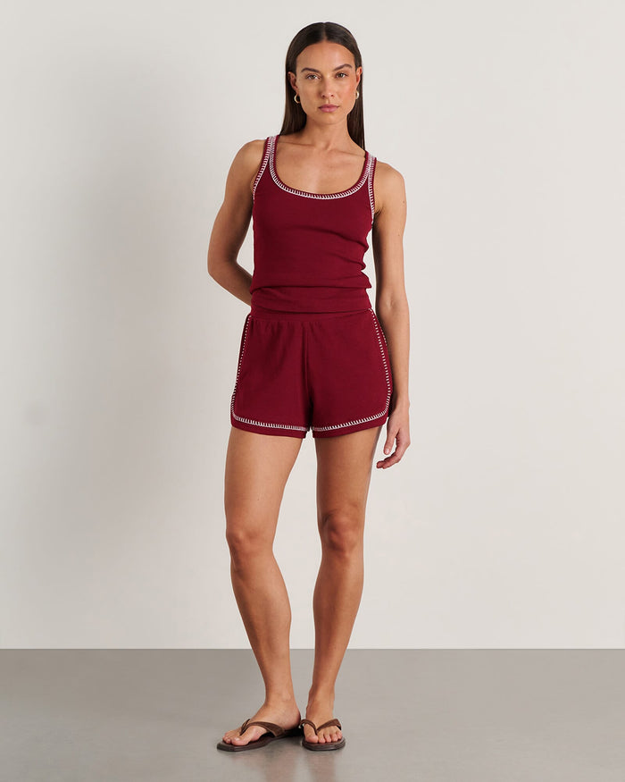 JAG celina blanket stitch short burgundy