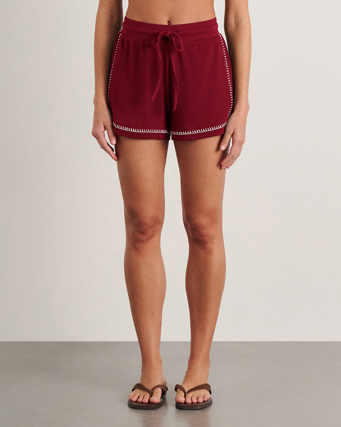 JAG celina blanket stitch short burgundy