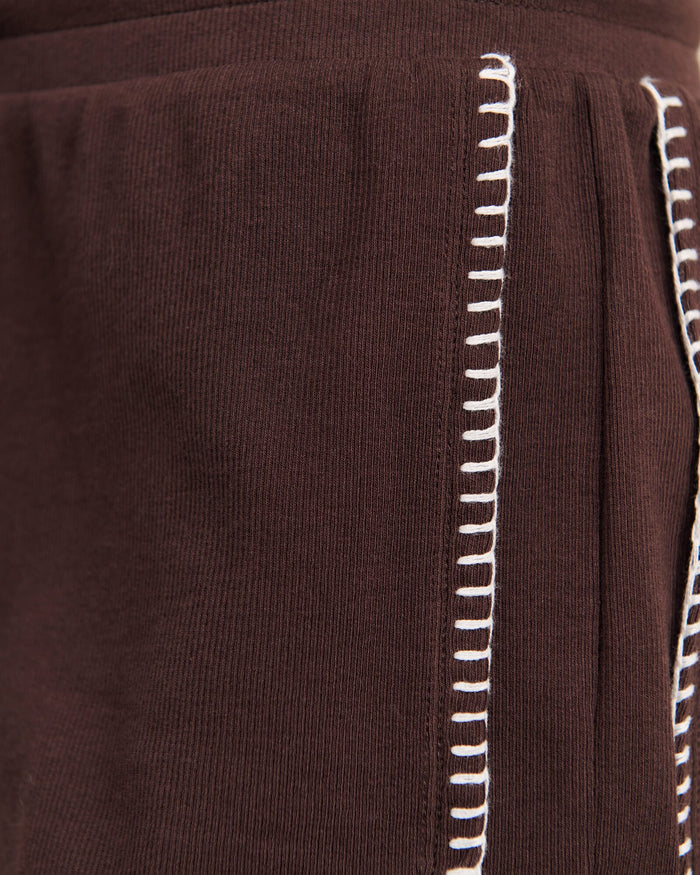 JAG celina blanket stitch short darkchocolate
