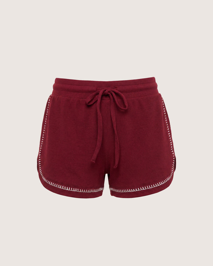 JAG celina blanket stitch short burgundy