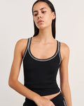 JAG celina blanket stitch tank black