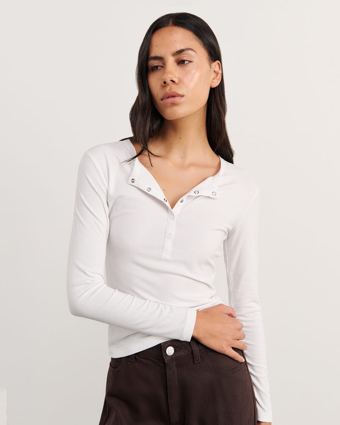 JAG celina henley top white
