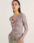 JAG celina henley top leopard