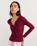 JAG celina henley top wine