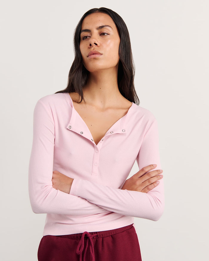 JAG celina henley top pinkfrost