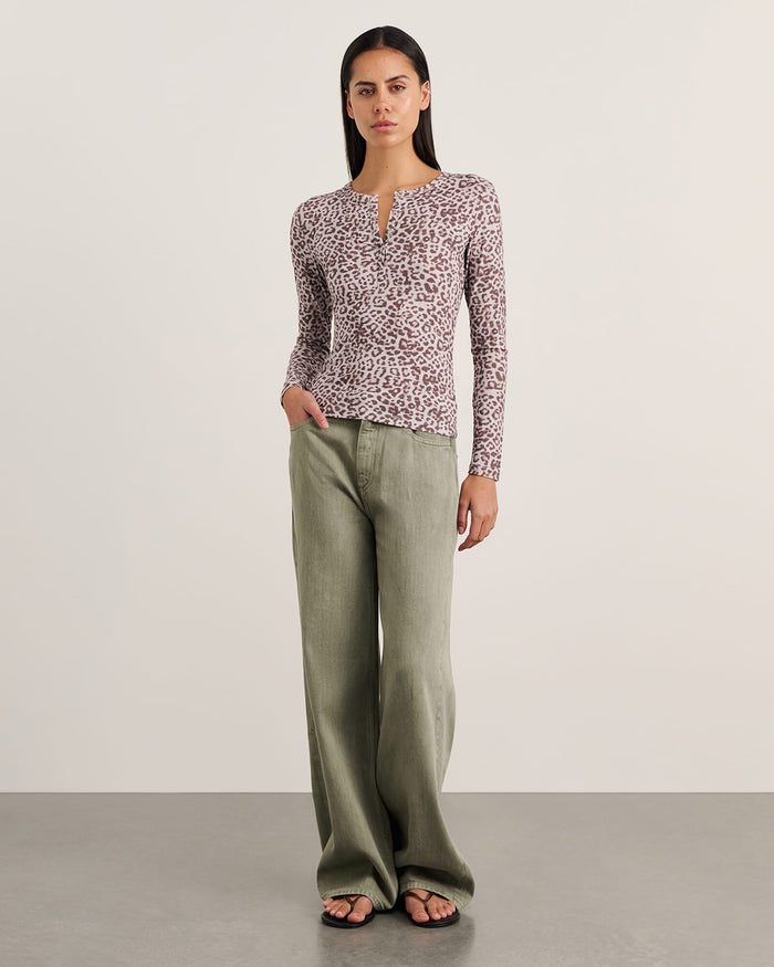 JAG celina henley top leopard