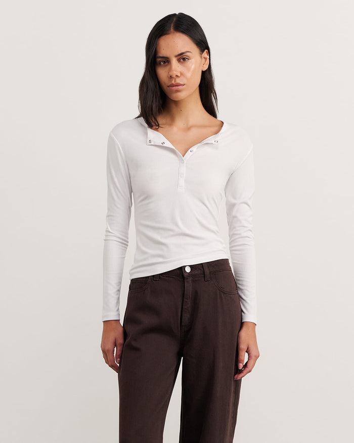 JAG celina henley top white