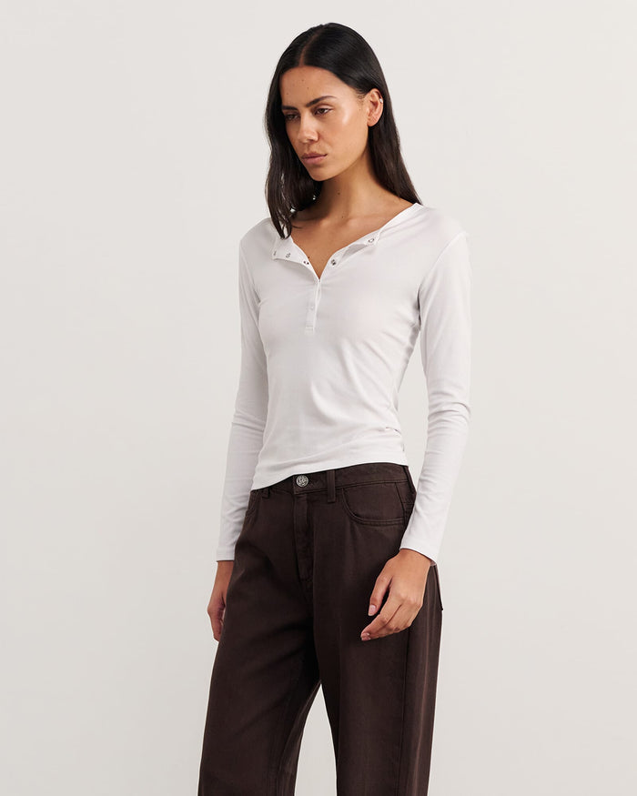 JAG celina henley top white