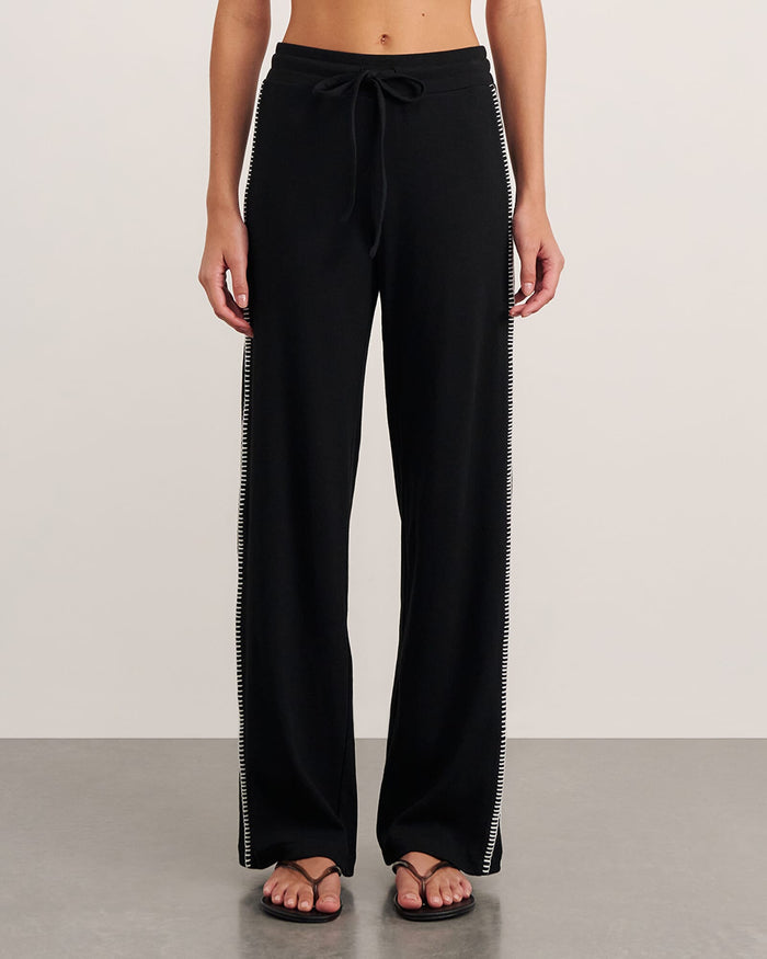 JAG celina blanket stitch pant black