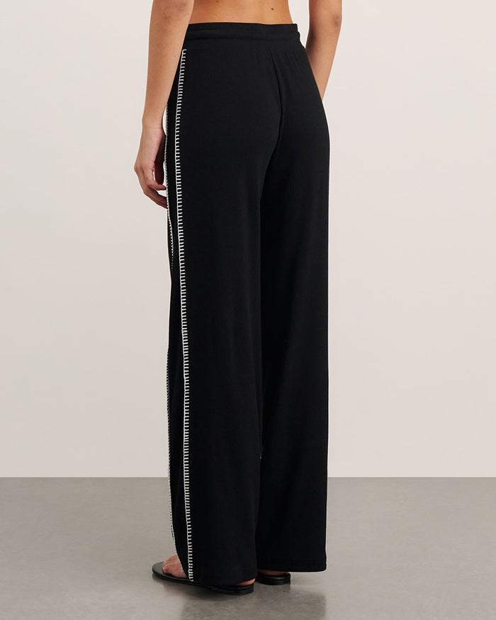 JAG celina blanket stitch pant black