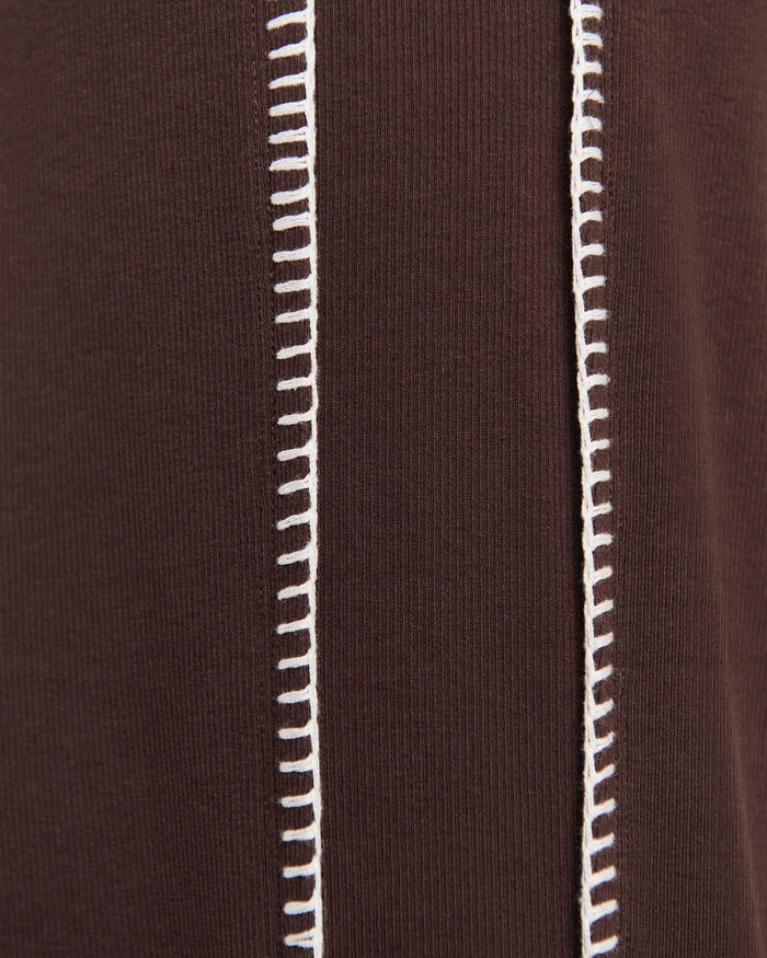 JAG celina blanket stitch pant darkchocolate