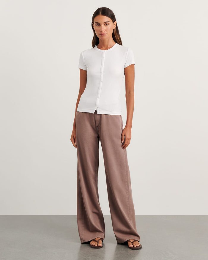 JAG celina short sleeve top white
