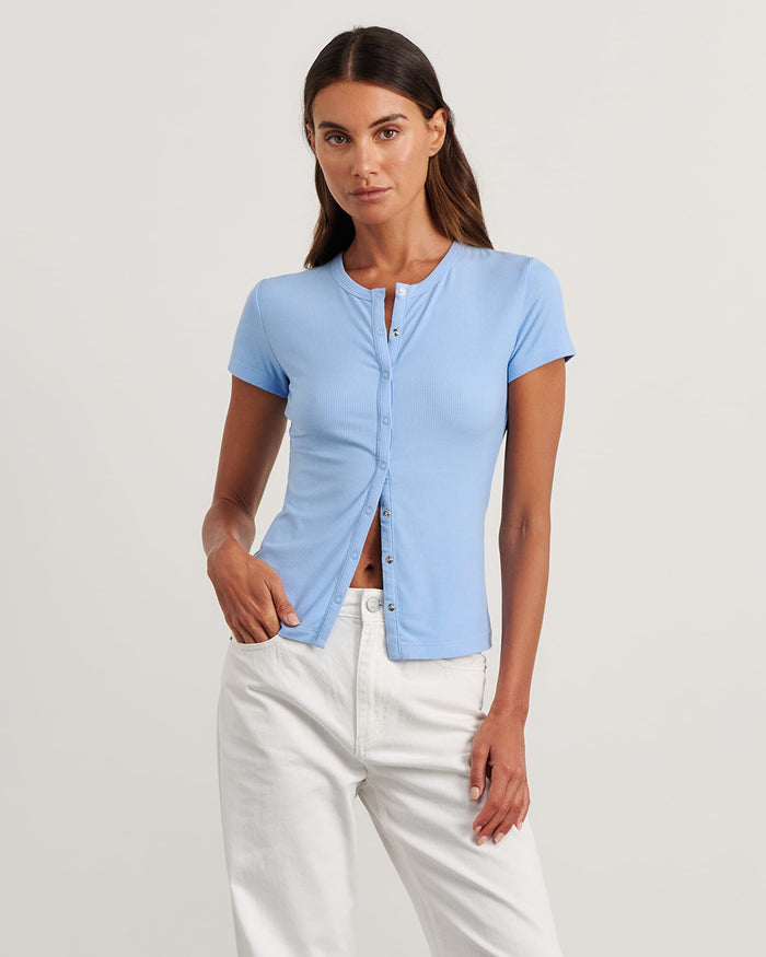 JAG celina short sleeve top iceblue