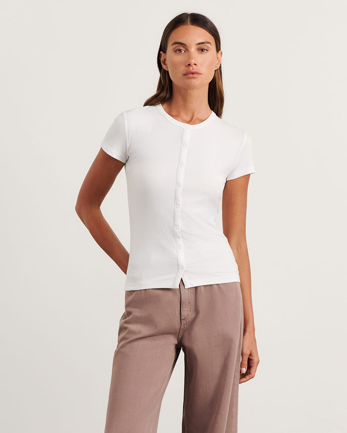 JAG celina short sleeve top white