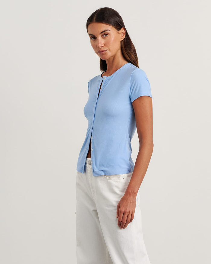 JAG celina short sleeve top iceblue