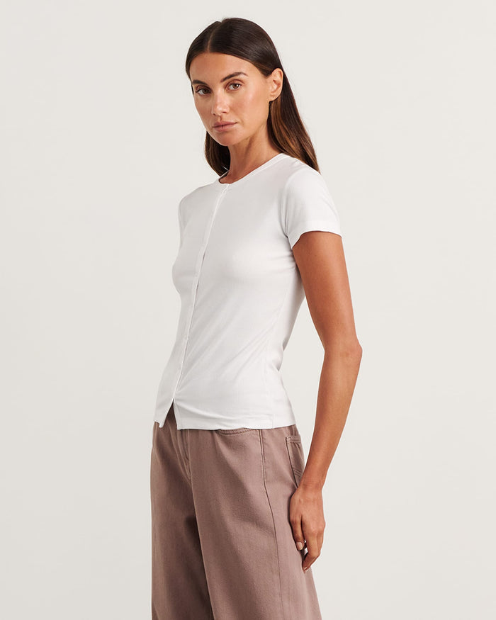 JAG celina short sleeve top white