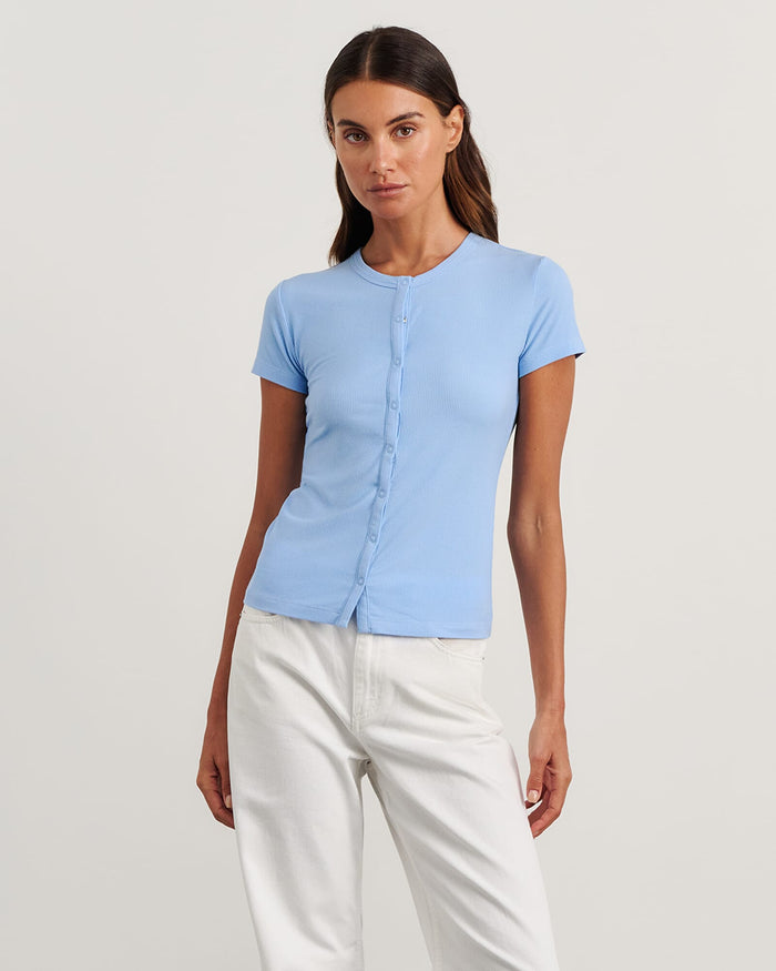 JAG celina short sleeve top iceblue