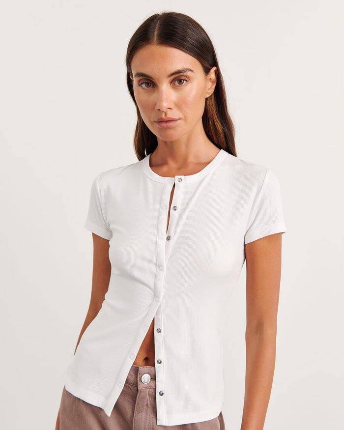 JAG celina short sleeve top white
