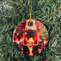 Ceramic Ornament, Gnomes by the Fire