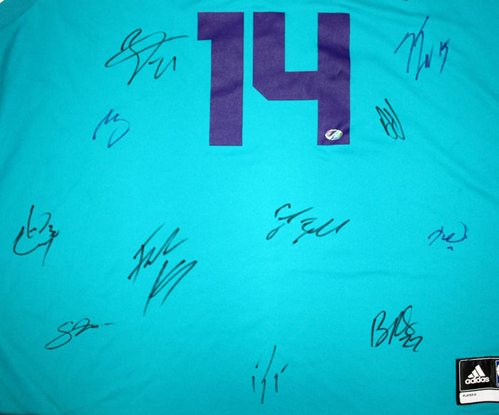 Charlotte Hornets 2016-17 Team Autographed Signed Teal Jersey Walker Kidd-Gilchrist Pinpoint COA