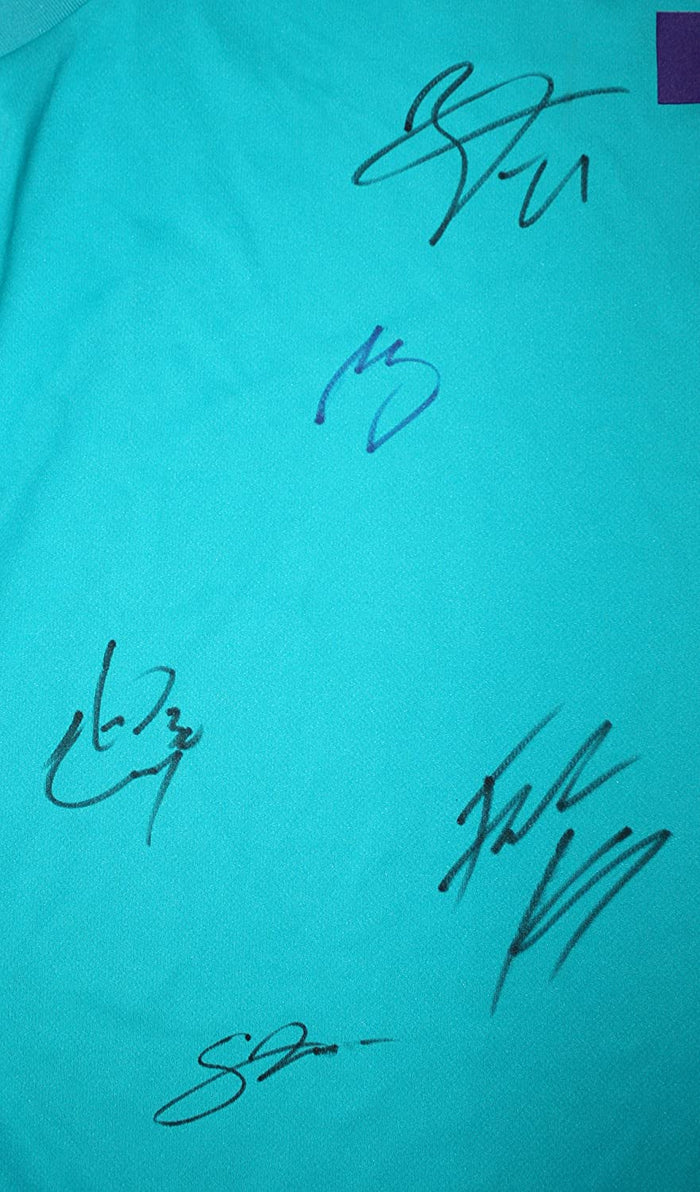 Charlotte Hornets 2016-17 Team Autographed Signed Teal Jersey Walker Kidd-Gilchrist Pinpoint COA
