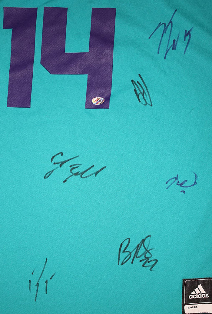 Charlotte Hornets 2016-17 Team Autographed Signed Teal Jersey Walker Kidd-Gilchrist Pinpoint COA