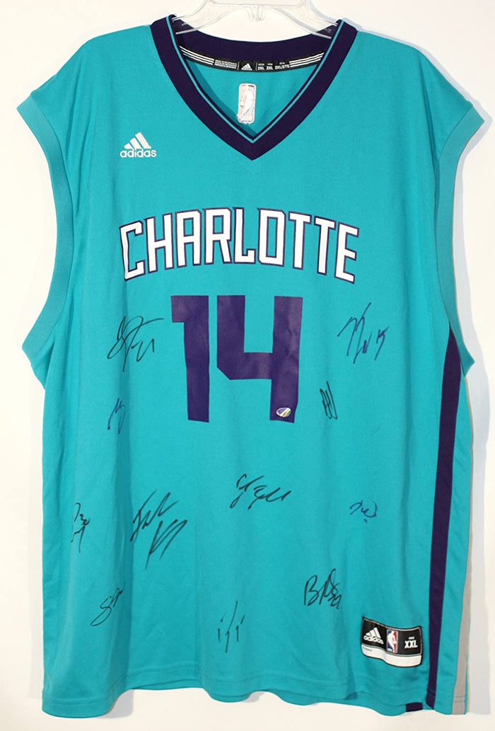 Charlotte Hornets 2016-17 Team Autographed Signed Teal Jersey Walker Kidd-Gilchrist Pinpoint COA