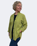 Chartreuse Cotton Seersucker Big Shirt Hand Dyed