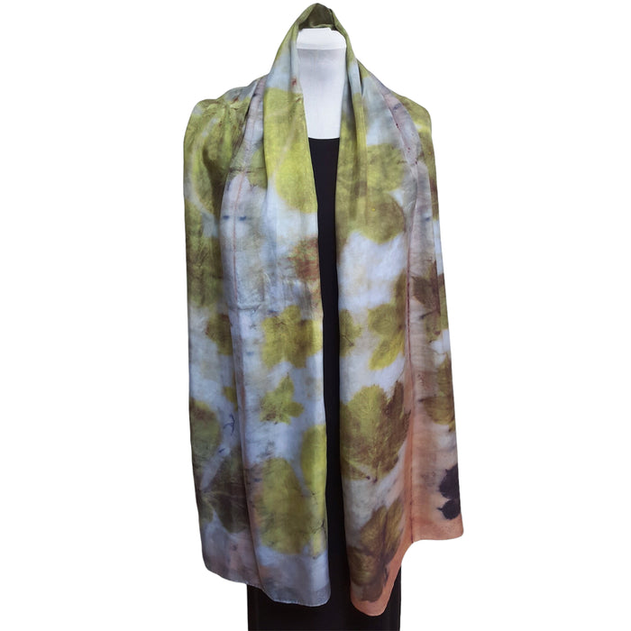 Chestnut Eco Print Silk Scarf Botanical Hand Dyed | Engayla