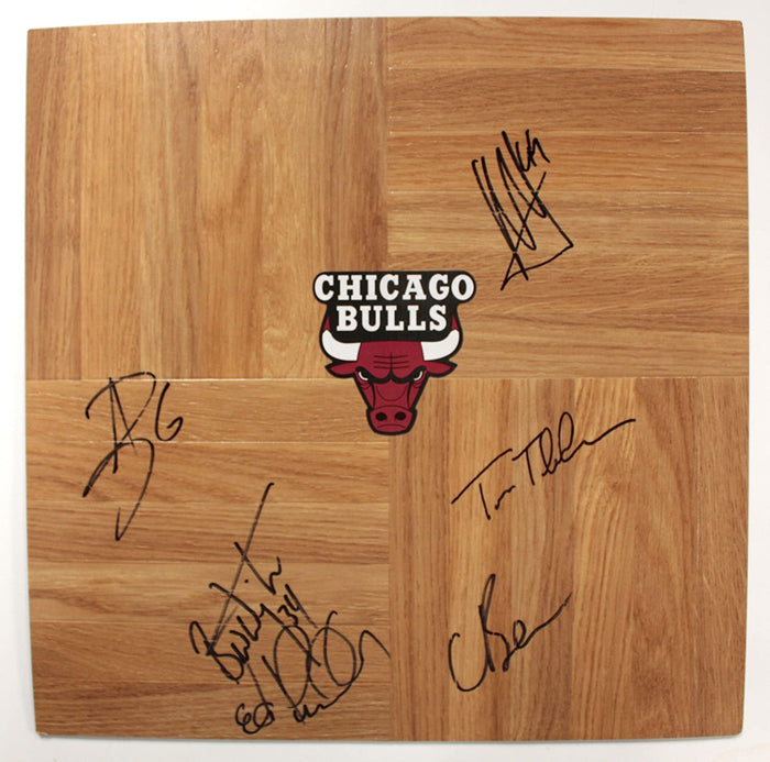 Chicago Bulls 2014-15 Team Autographed Signed Basketball Floorboard