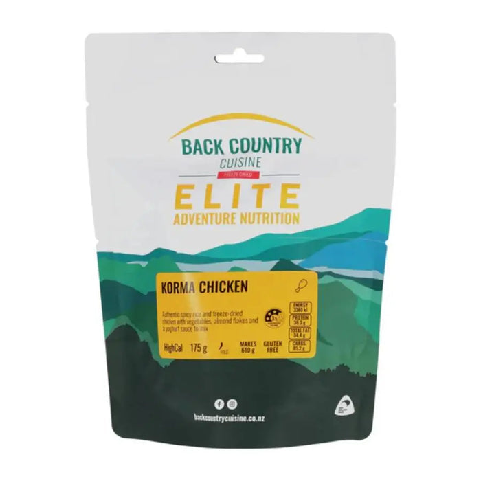 Back Country Chicken Korma - Elite Adventure Nutrition - gluten free Food - Camping Food  Mountain Equipment