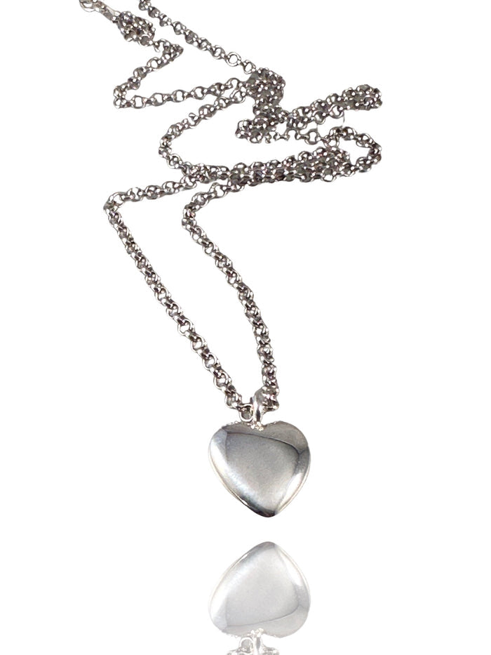 Chunky Medium Sterling Heart Necklace